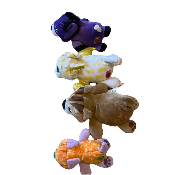 Lot Of 4 Cutetitos Fruititos Fox calico Cat mac cheese goldito bat Bean Plush - Picture 3 of 15